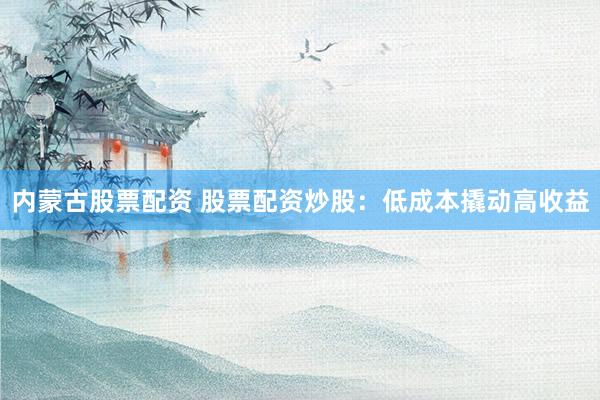 内蒙古股票配资 股票配资炒股：低成本撬动高收益