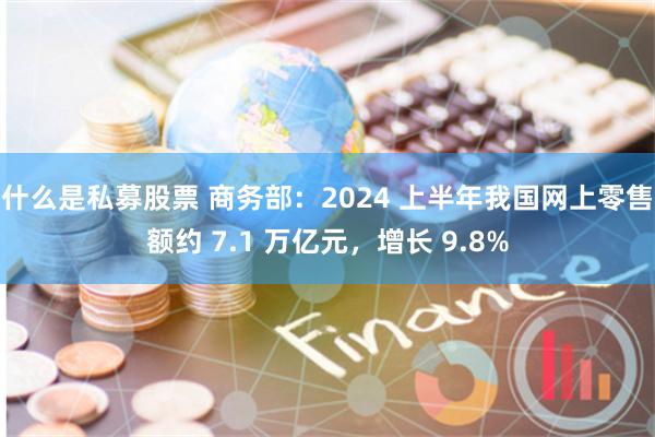 什么是私募股票 商务部：2024 上半年我国网上零售额约 7.1 万亿元，增长 9.8%